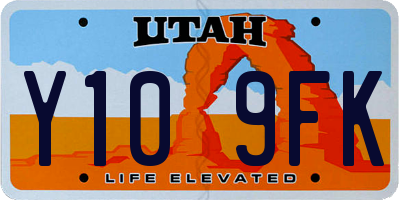 UT license plate Y109FK