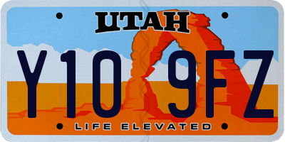 UT license plate Y109FZ
