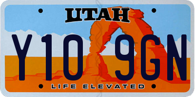 UT license plate Y109GN