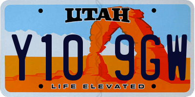 UT license plate Y109GW