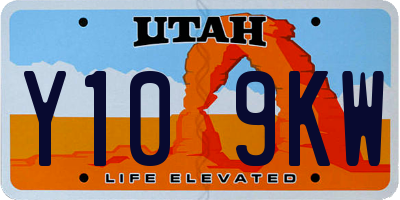 UT license plate Y109KW