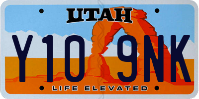 UT license plate Y109NK