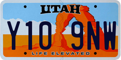 UT license plate Y109NW