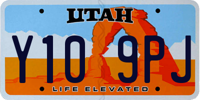 UT license plate Y109PJ