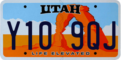 UT license plate Y109QJ
