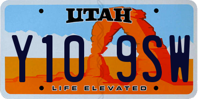 UT license plate Y109SW