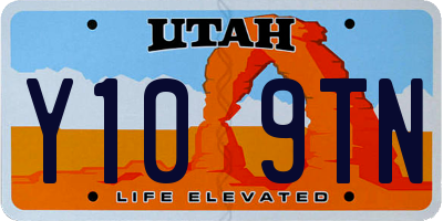 UT license plate Y109TN