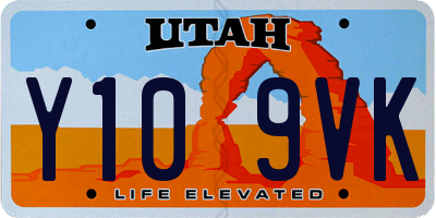 UT license plate Y109VK