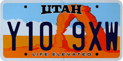 UT license plate Y109XW