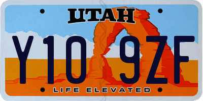 UT license plate Y109ZF