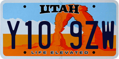 UT license plate Y109ZW