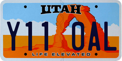 UT license plate Y110AL