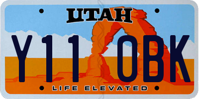 UT license plate Y110BK