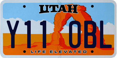 UT license plate Y110BL