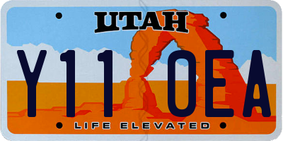 UT license plate Y110EA