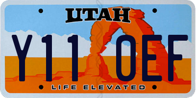 UT license plate Y110EF