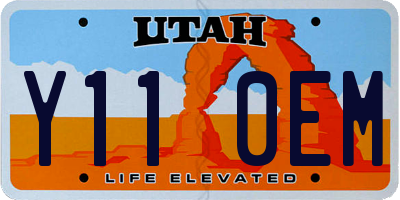 UT license plate Y110EM
