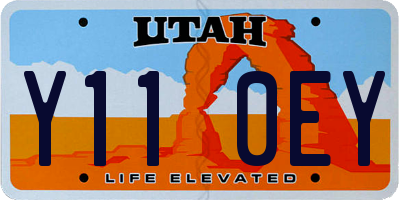 UT license plate Y110EY