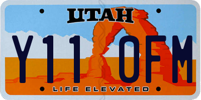 UT license plate Y110FM