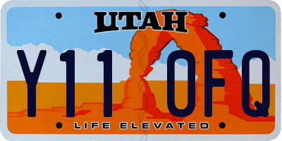 UT license plate Y110FQ
