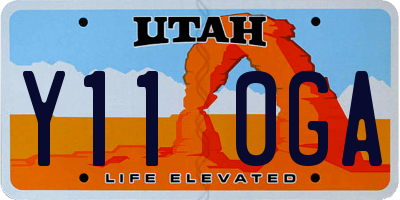 UT license plate Y110GA