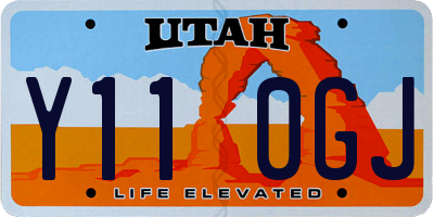 UT license plate Y110GJ