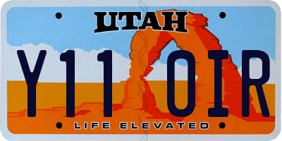 UT license plate Y110IR