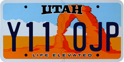 UT license plate Y110JP