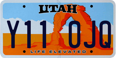 UT license plate Y110JQ