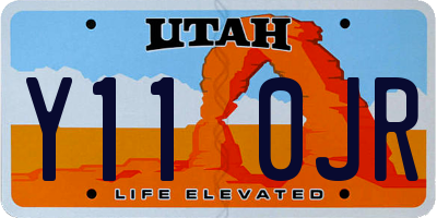 UT license plate Y110JR