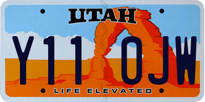 UT license plate Y110JW