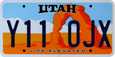 UT license plate Y110JX