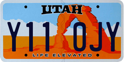 UT license plate Y110JY