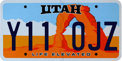 UT license plate Y110JZ