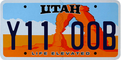 UT license plate Y110OB