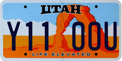 UT license plate Y110OU