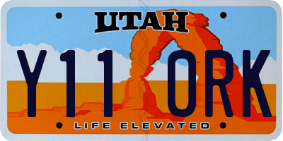 UT license plate Y110RK