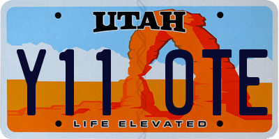 UT license plate Y110TE