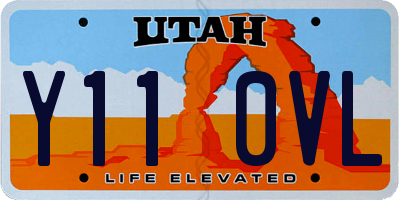 UT license plate Y110VL