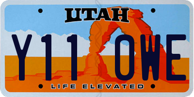 UT license plate Y110WE