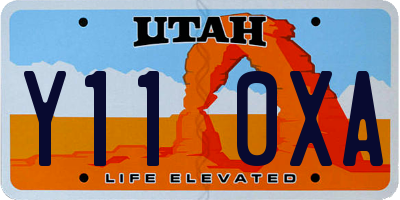 UT license plate Y110XA
