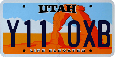 UT license plate Y110XB