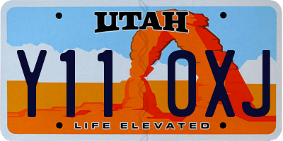 UT license plate Y110XJ