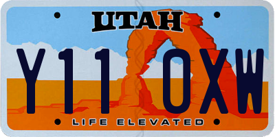UT license plate Y110XW