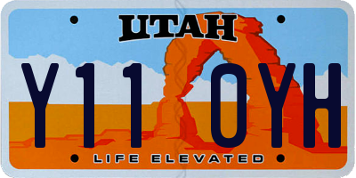 UT license plate Y110YH