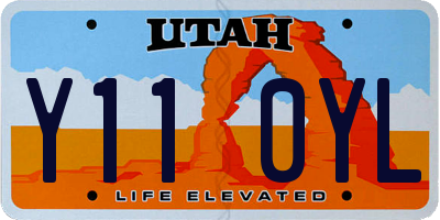 UT license plate Y110YL