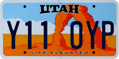UT license plate Y110YP