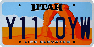 UT license plate Y110YW