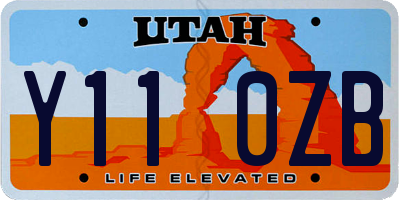 UT license plate Y110ZB