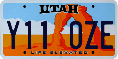 UT license plate Y110ZE